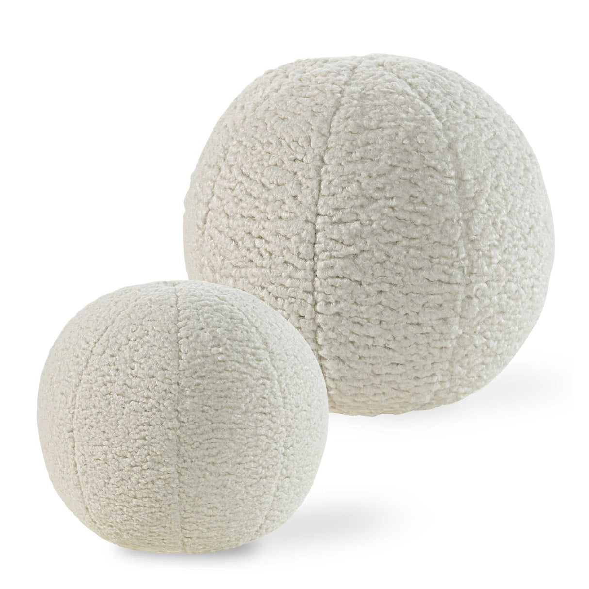 Modern European furniture - White Sheepskin-Look Ball Pillows (2) - www.oroa.com