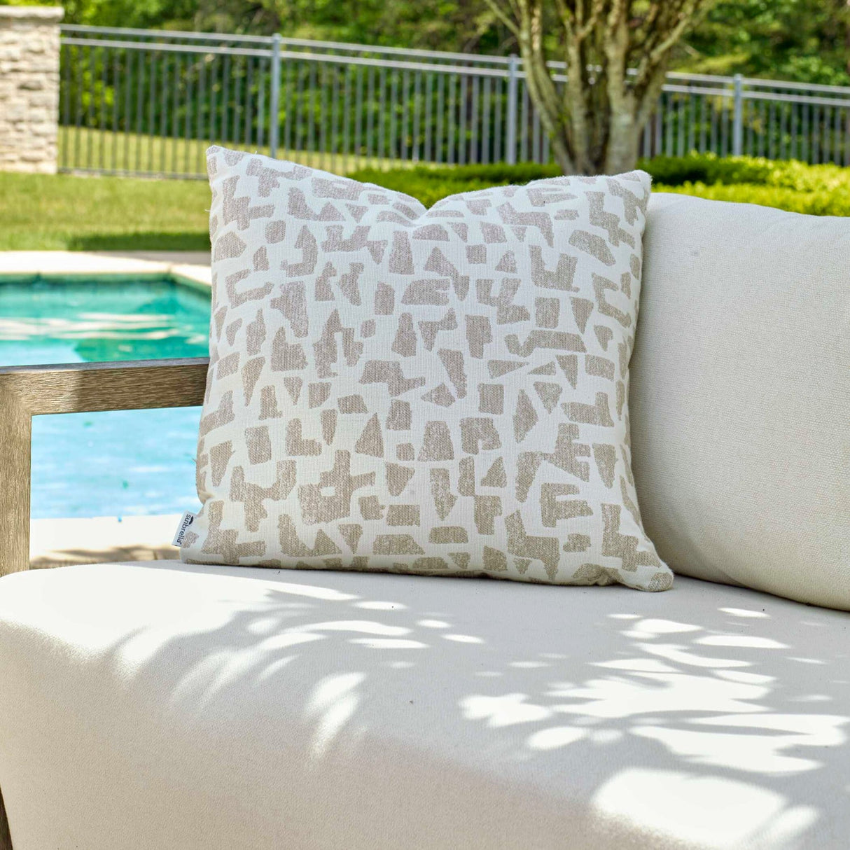 Modern European furniture - Cream Woven Outdoor Pillow - www.oroa.com