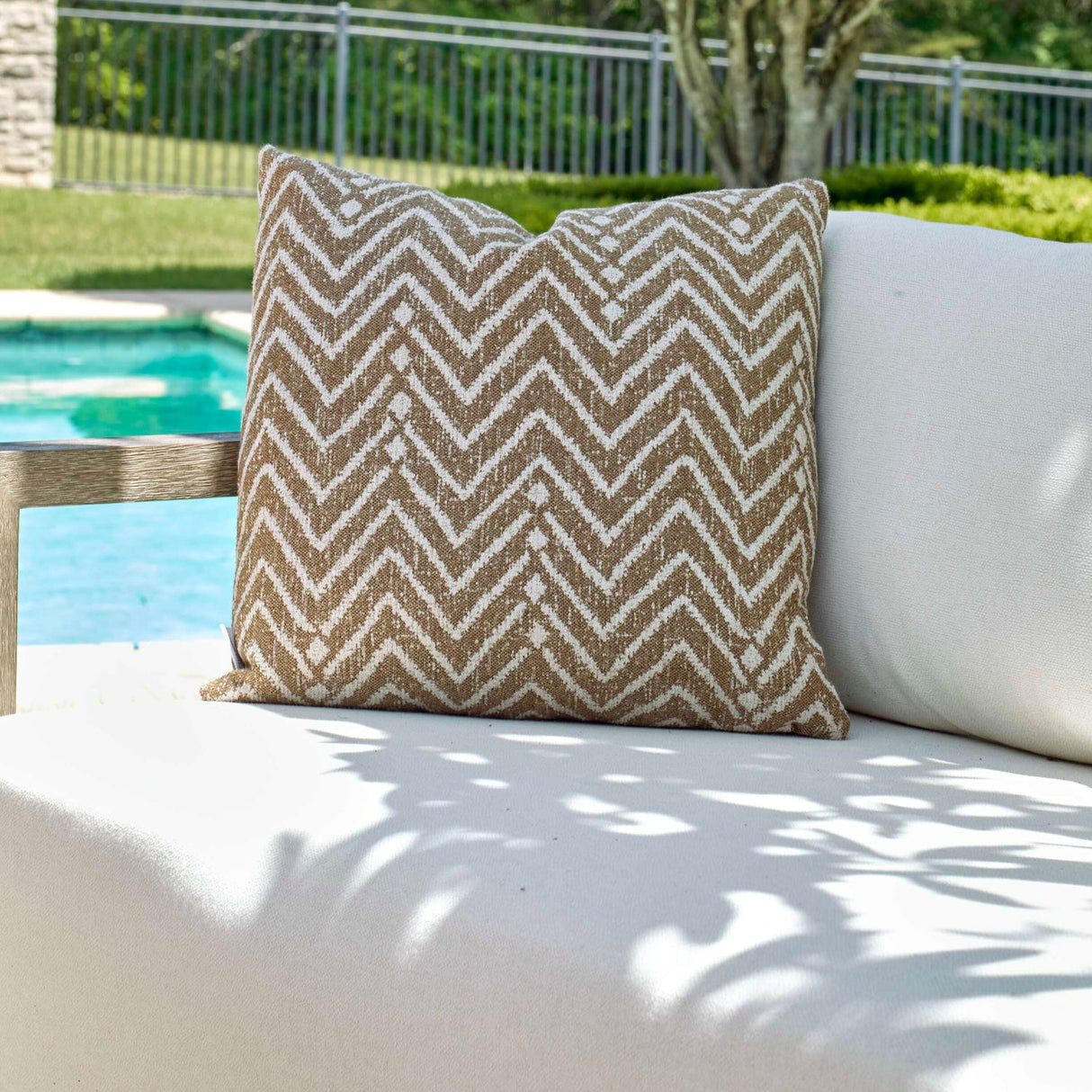 Modern European furniture - Cream Tribal Pattern Outdoor Pillow - www.oroa.com