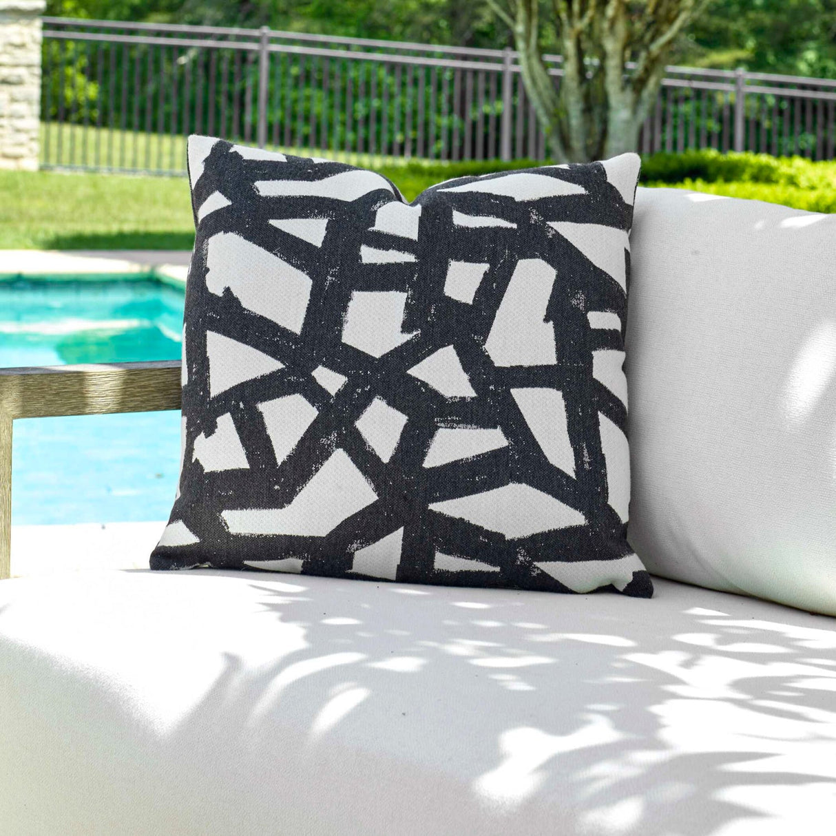 Modern European furniture - Black Abstract Pattern Outdoor Pillow - www.oroa.com