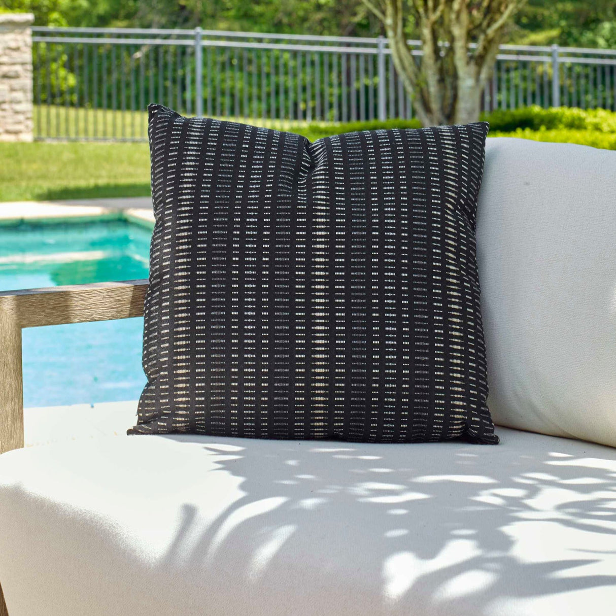 Modern European furniture - Dark-Toned Stripes Outdoor Pillow - www.oroa.com