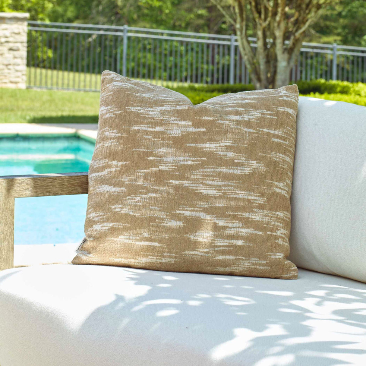 Modern European furniture - Beige Chenille Outdoor Pillow - www.oroa.com