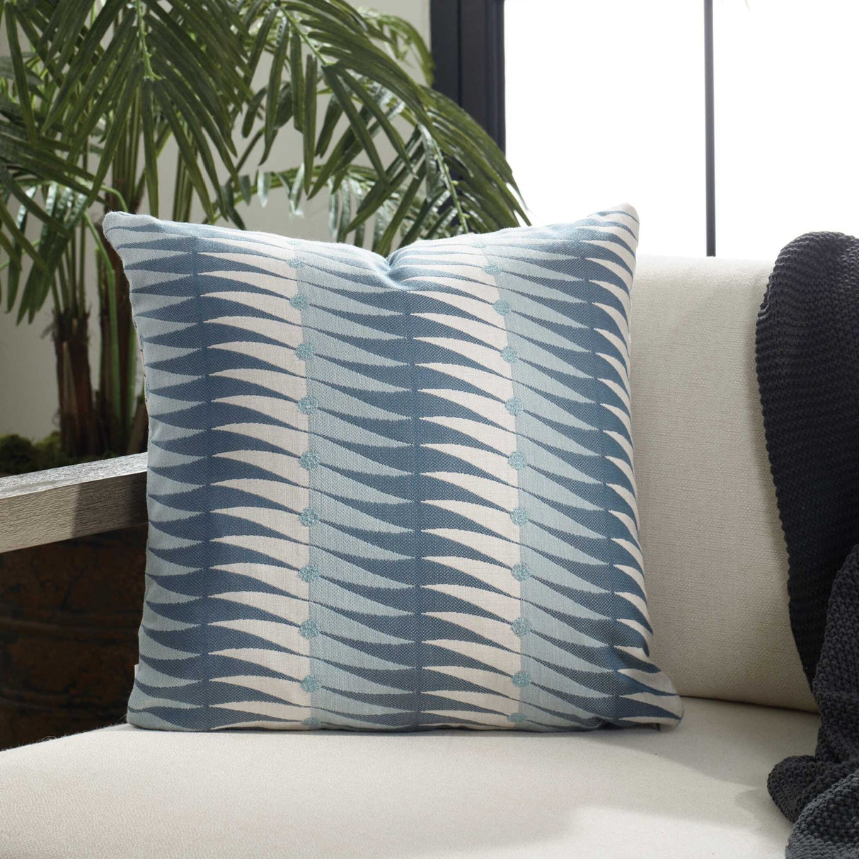 Modern European furniture - Blue Geometric-Patterned Outdoor Pillow - www.oroa.com