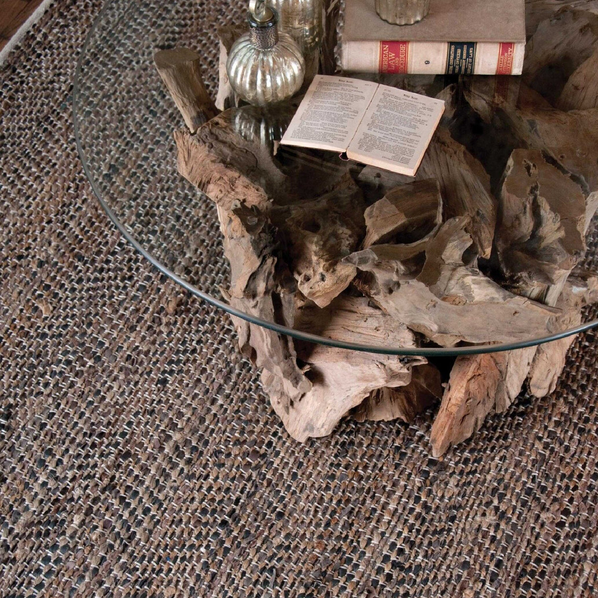 Modern European furniture - Leather & Hemp Rug - www.oroa.com