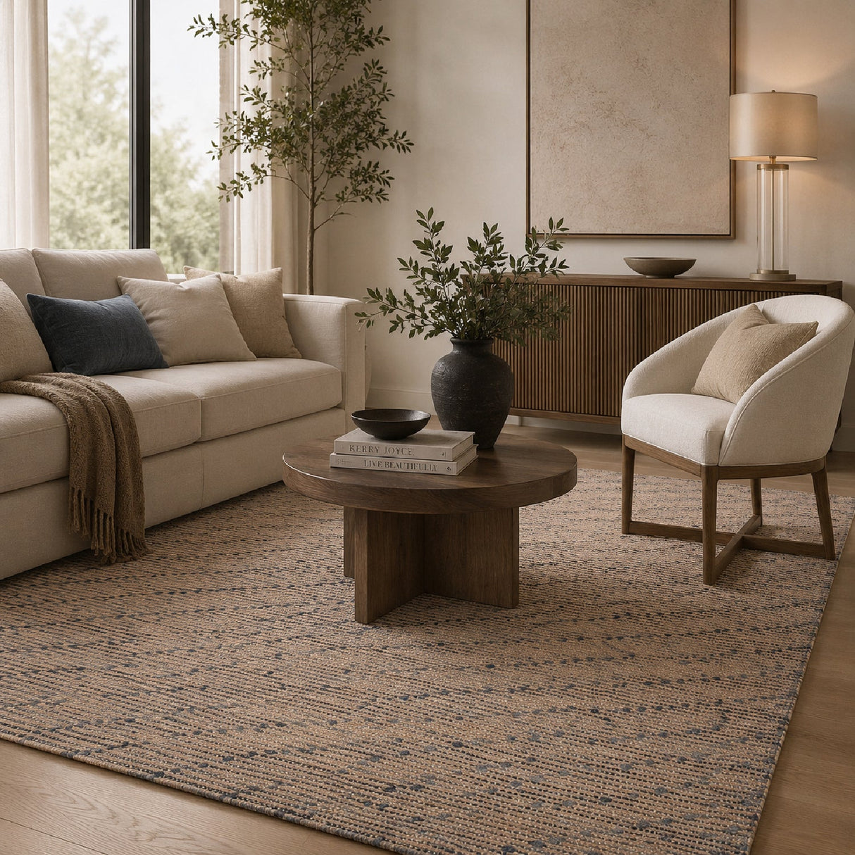 Modern European furniture - Blue Wool & Hemp Rug - www.oroa.com