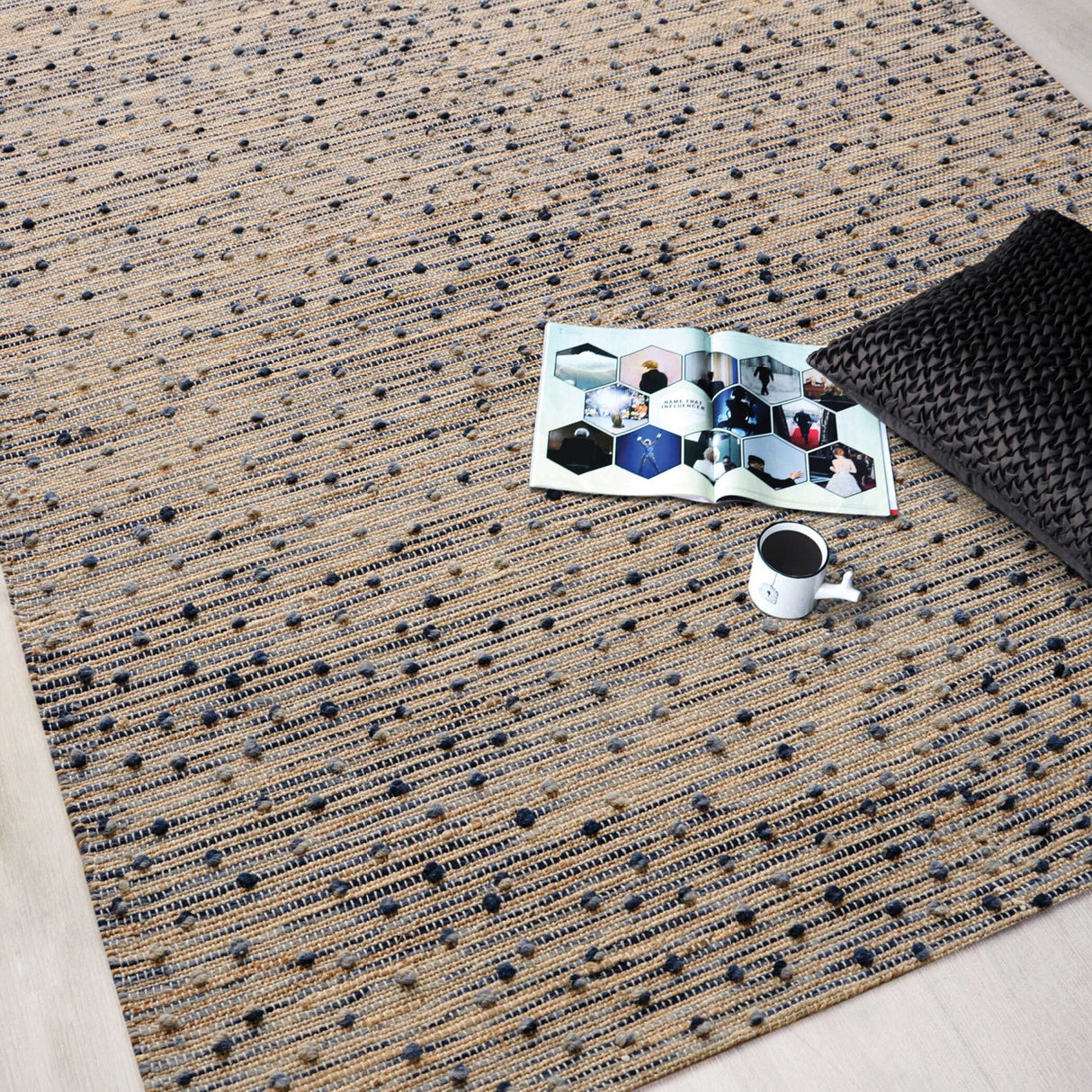 Modern European furniture - Blue Wool & Hemp Rug - www.oroa.com