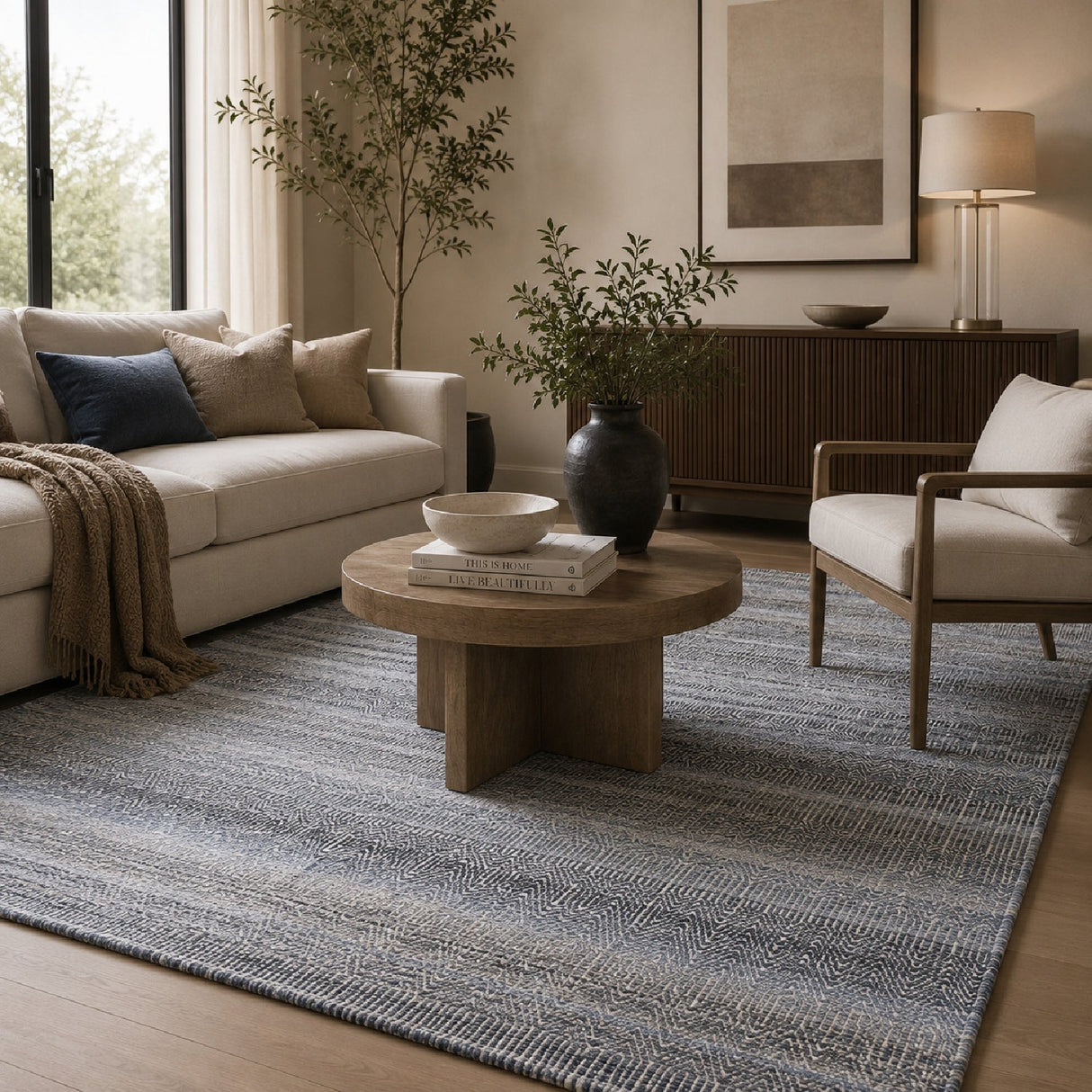 Modern European furniture - Wool & Denim Rug - www.oroa.com