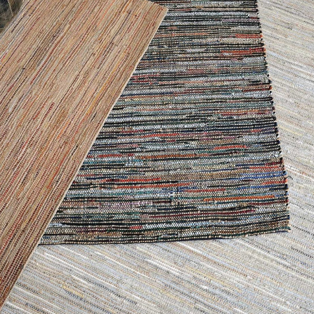 Modern European furniture - Handwoven Hemp & Leather Rug - www.oroa.com