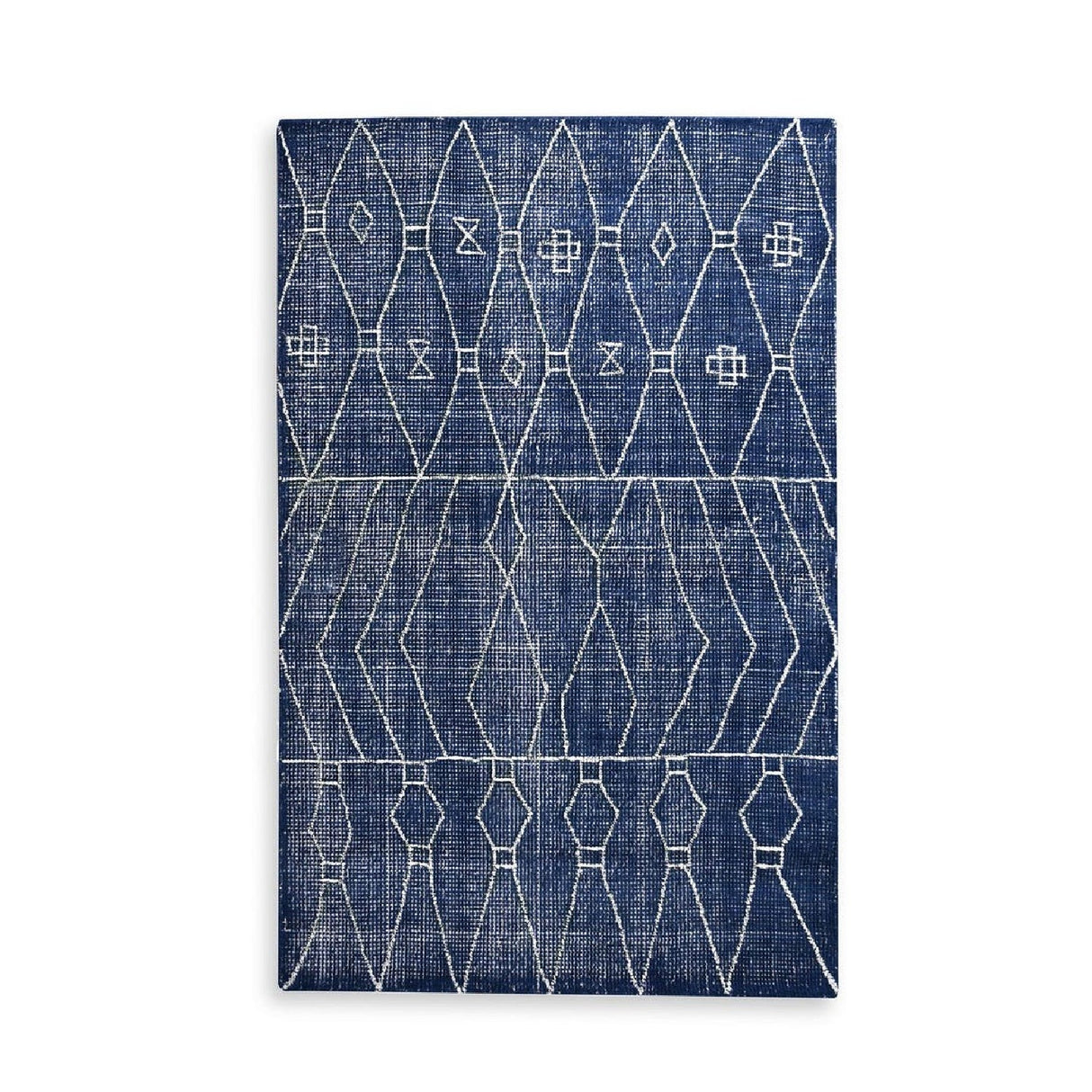 Modern European furniture - Tribal Patterned Blue Wool Rug - www.oroa.com