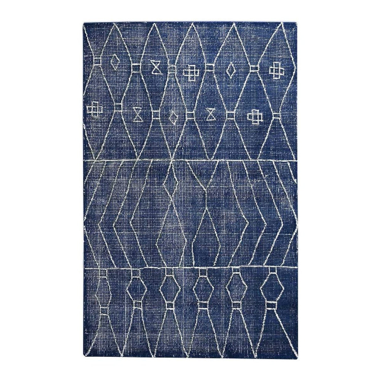 Modern European furniture - Tribal Patterned Blue Wool Rug - www.oroa.com