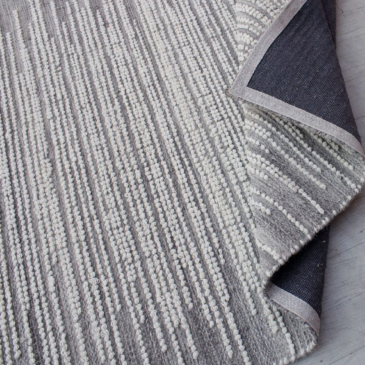 Modern European furniture - Handwoven Gray Wool Rug - www.oroa.com