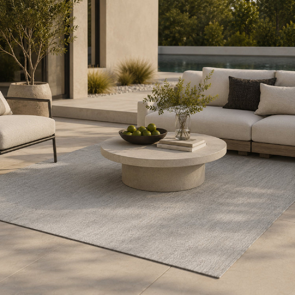 Modern European furniture - Neutral-Toned Yarn Indoor/Outdoor Rug - www.oroa.com