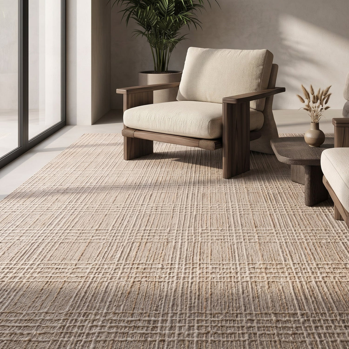 Modern European furniture - Beige Wool & Jute Rug - www.oroa.com