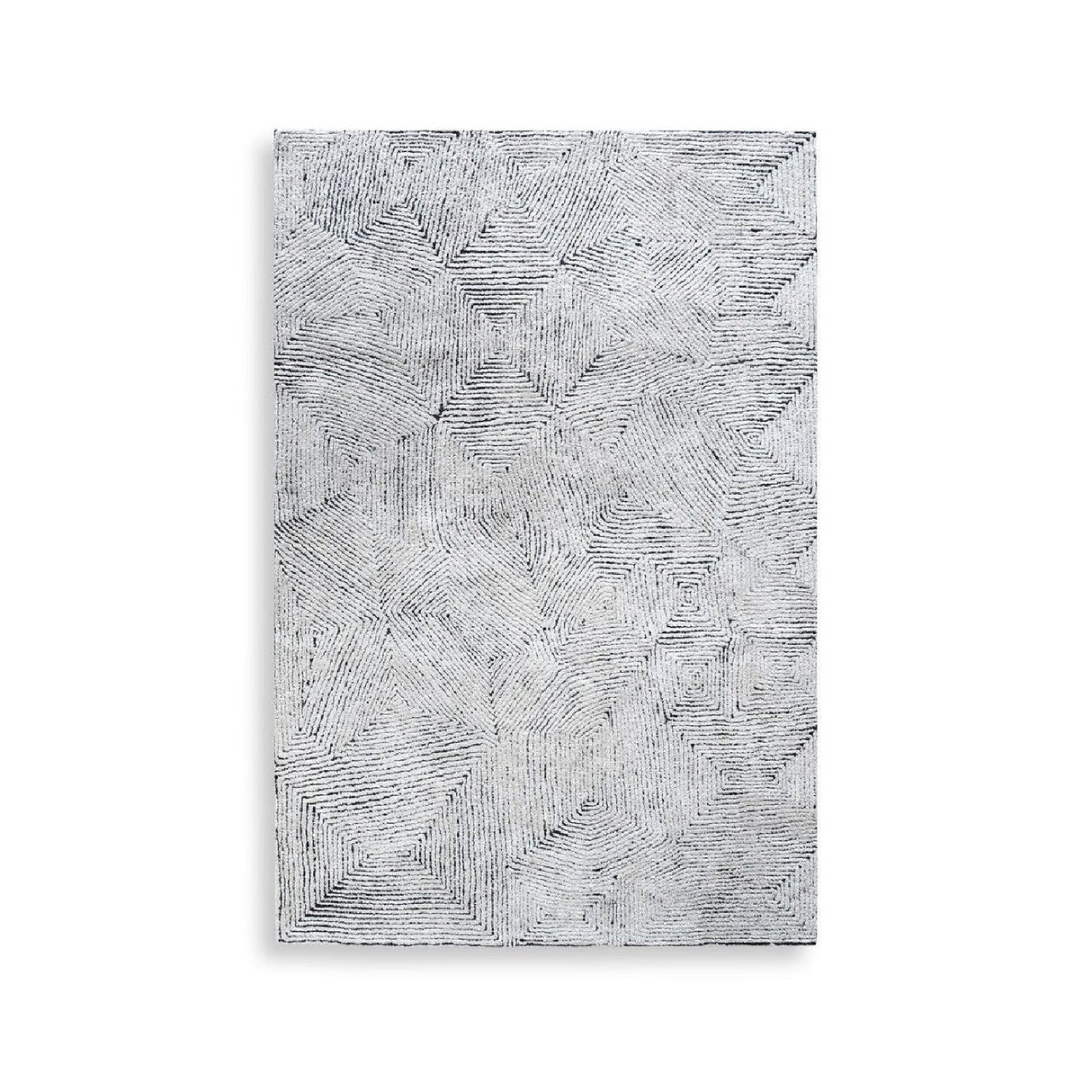 Hand-Tufted Wool & Denim Rug – Maze – front view