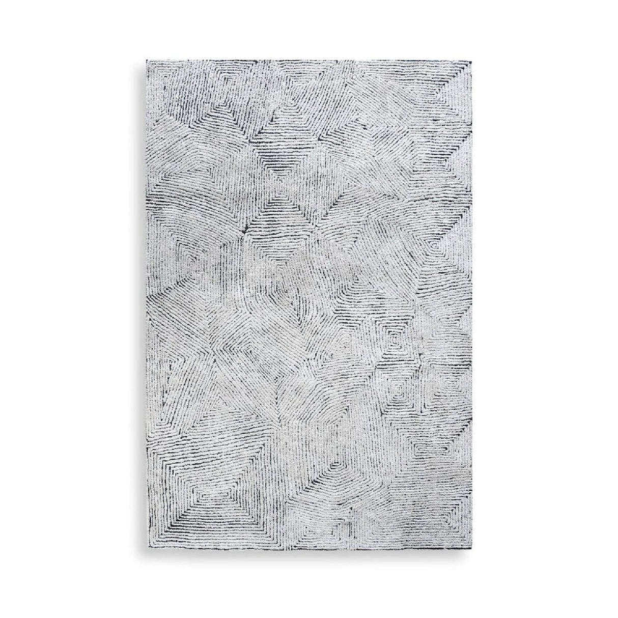 Hand-Tufted Wool & Denim Rug – Maze – side view