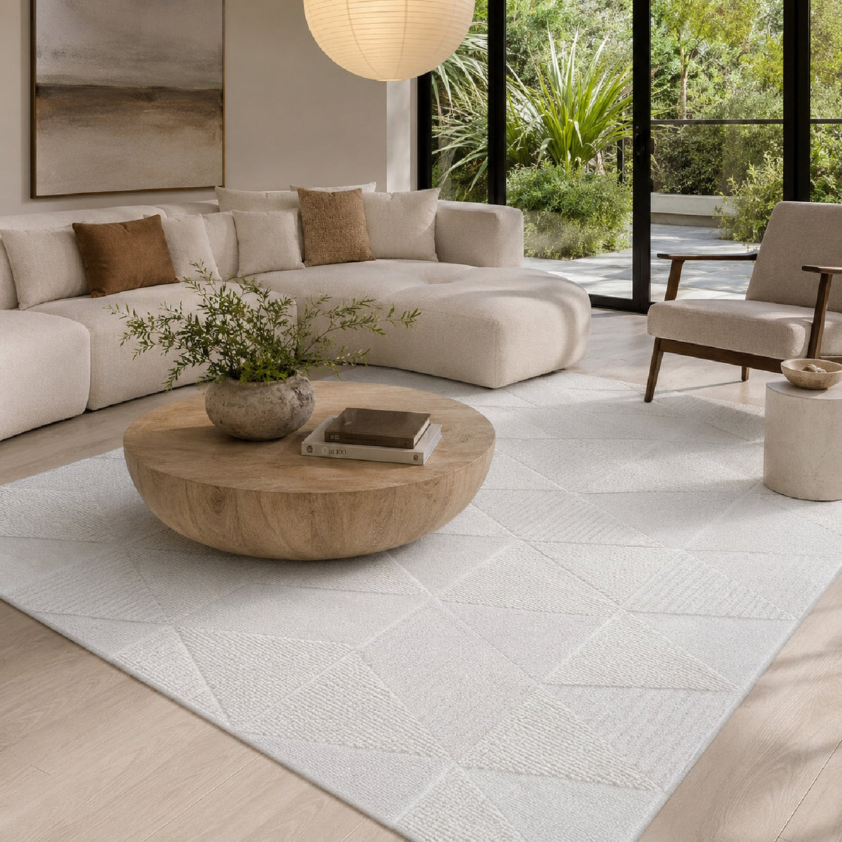 Modern European furniture - Geometric Pattern Tufted Rug 6' x 9' - www.oroa.com