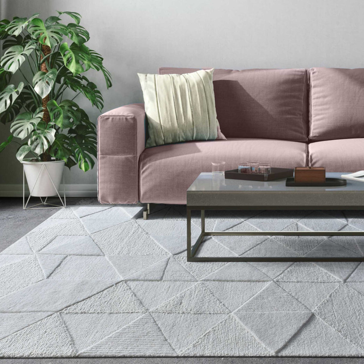 Modern European furniture - Geometric Pattern Tufted Rug 6' x 9' - www.oroa.com