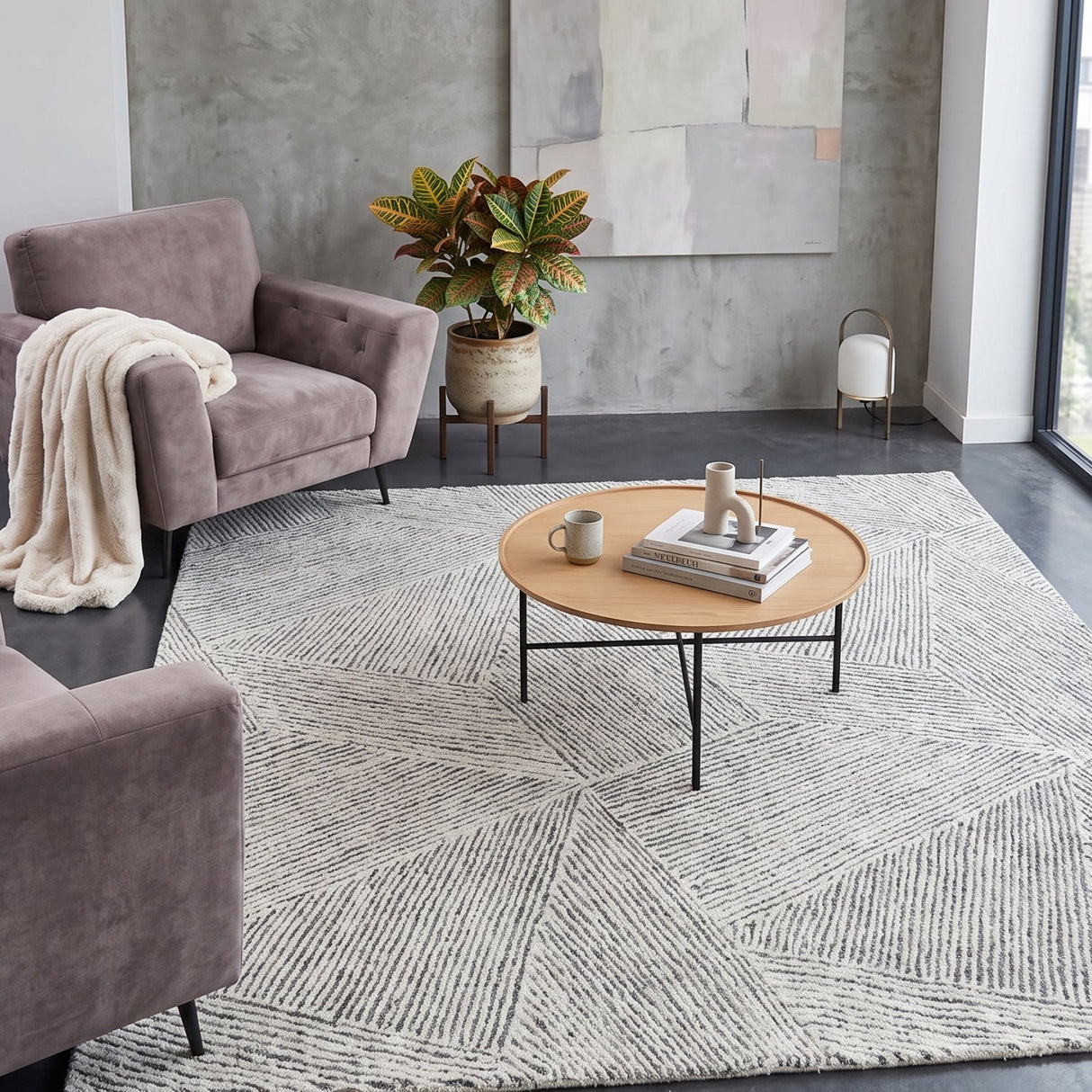Geometric Patterned Wool Rug | Uttermost Paonia - www.oroa.com