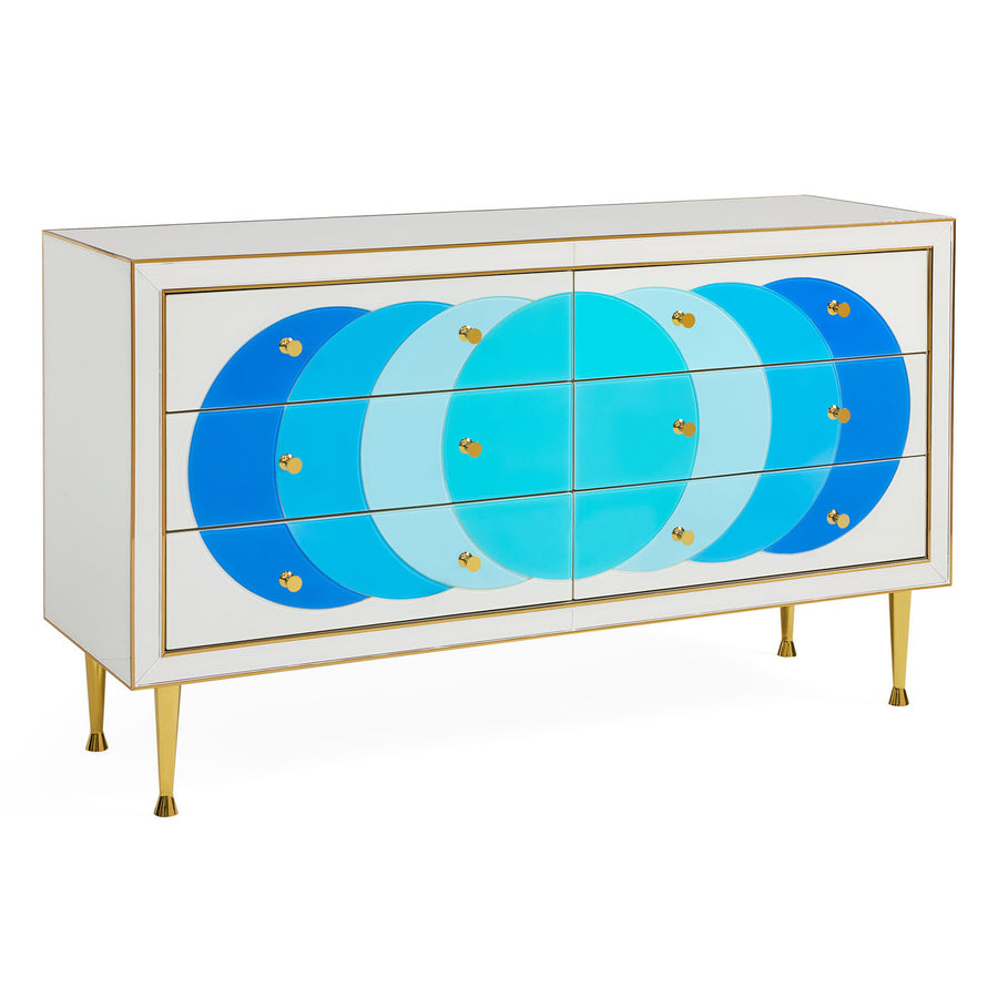 Blue Glass Panes Credenza | Jonathan Adler Ultramarine | Oroa.com