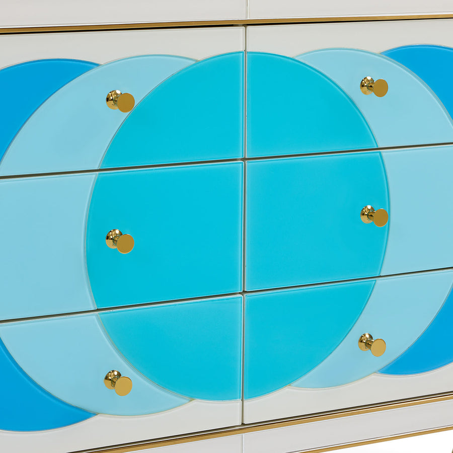 Blue Glass Panes Credenza | Jonathan Adler Ultramarine | Oroa.com