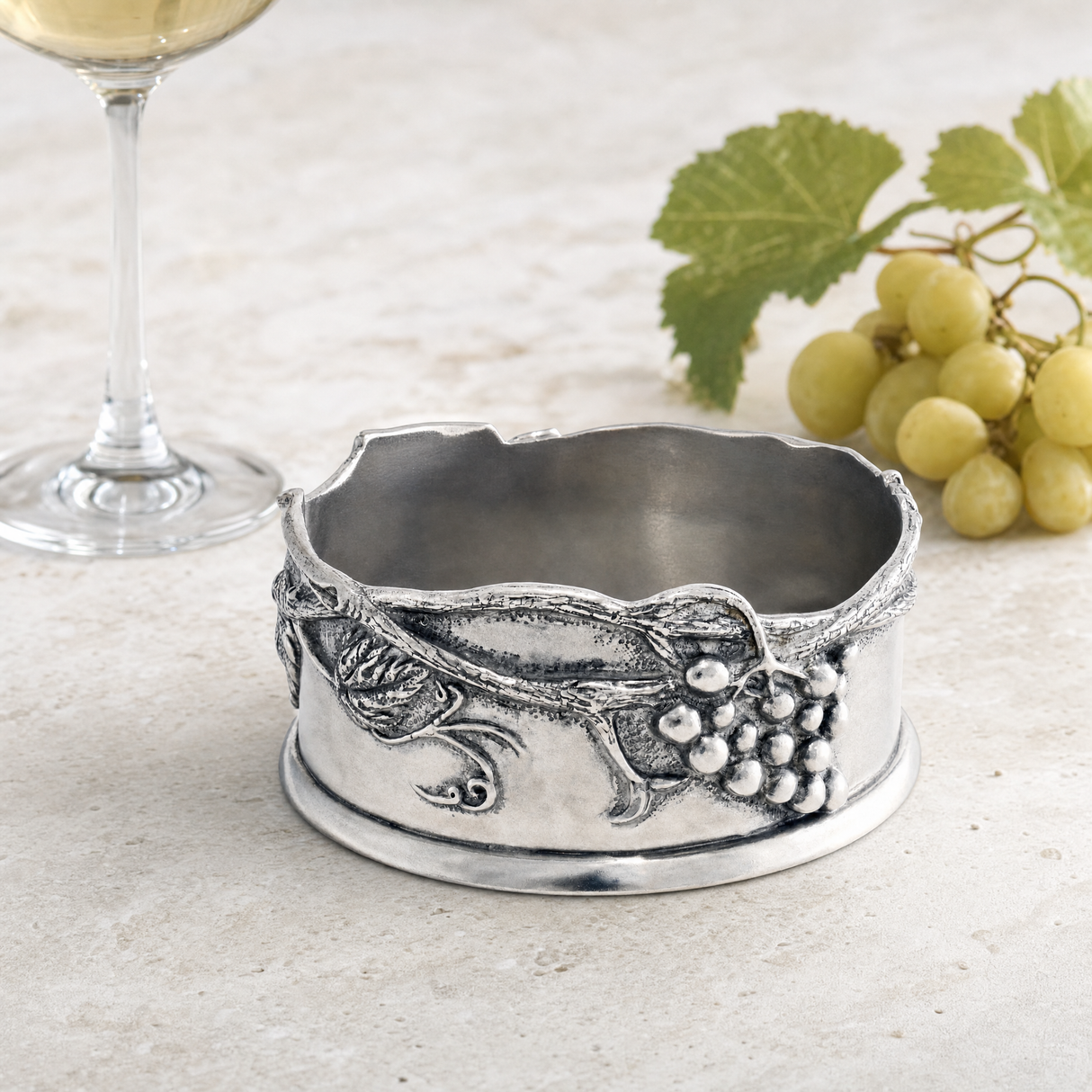 Pewter Grape Wine Coaster - OROA