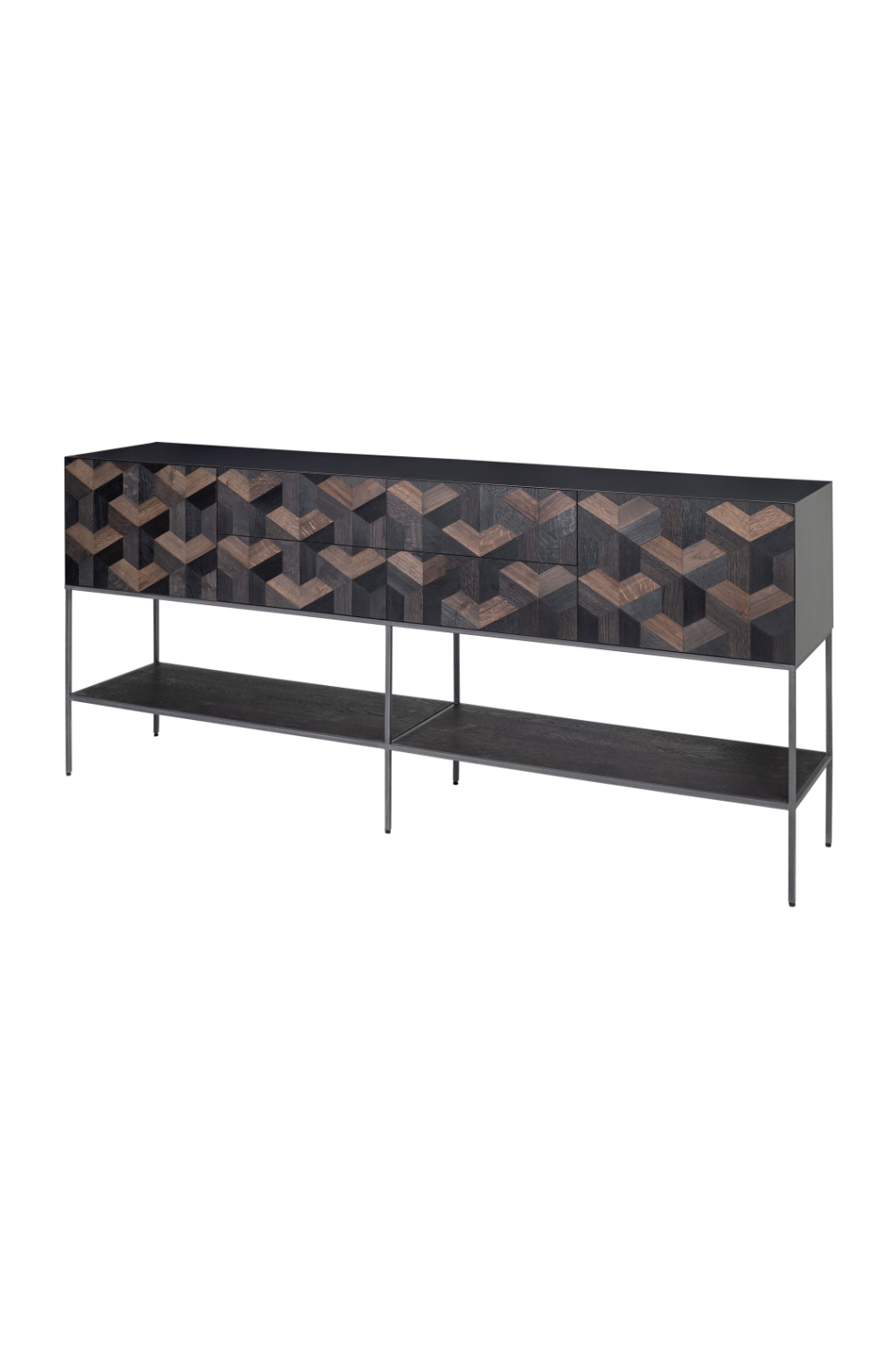 Oak Parquet Sideboard with Toprack | Versmissen Illusion | Oroa.com