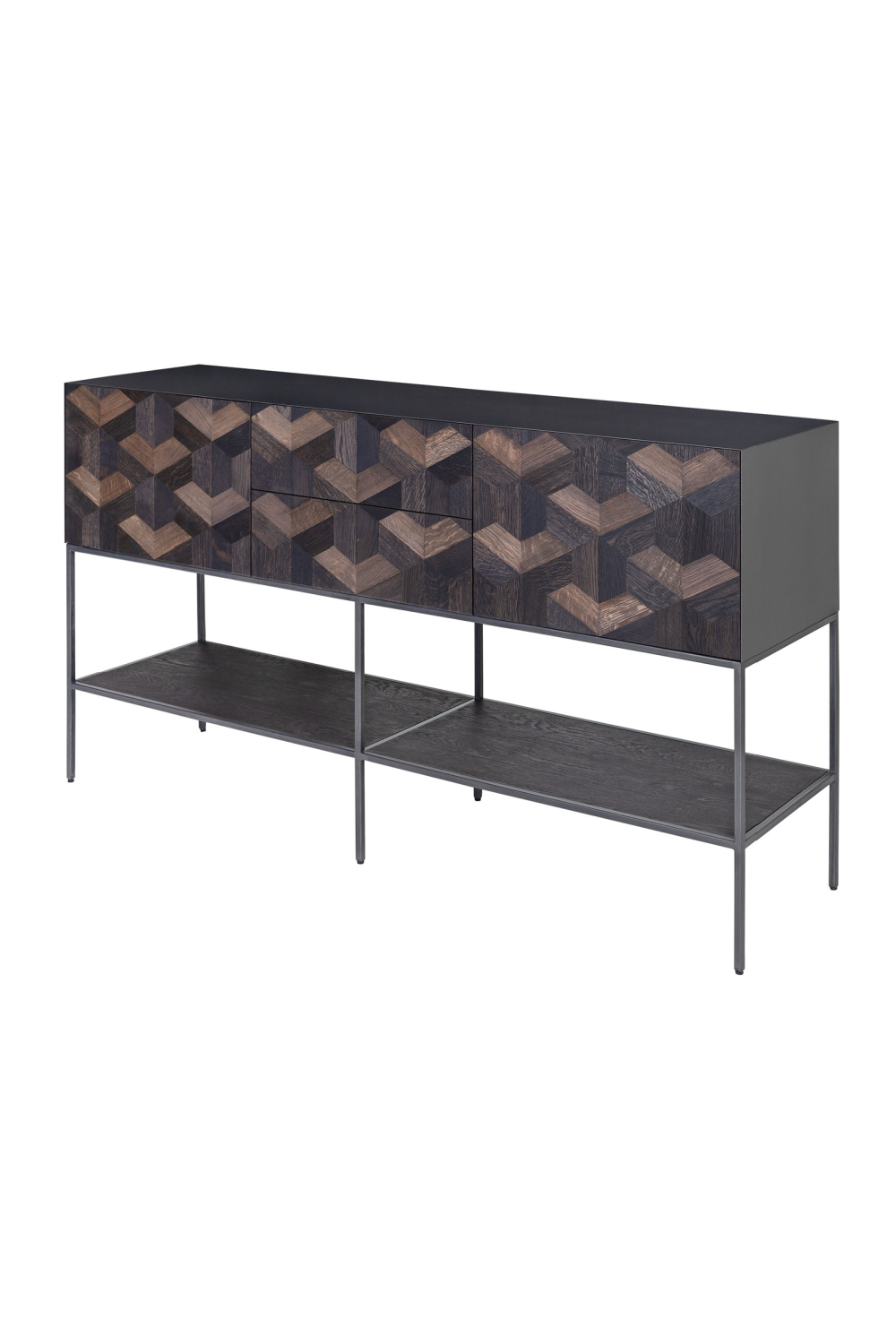 Oak Parquet Sideboard with Toprack | Versmissen Illusion | Oroa.com