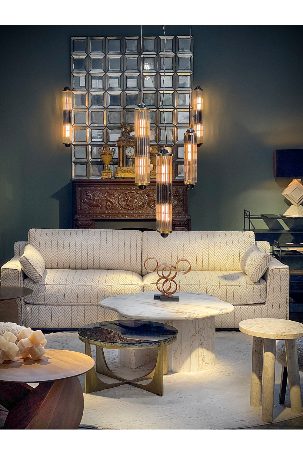 Cream Marble Tripod Occasional Table | Versmissen Tommy | Oroa.com