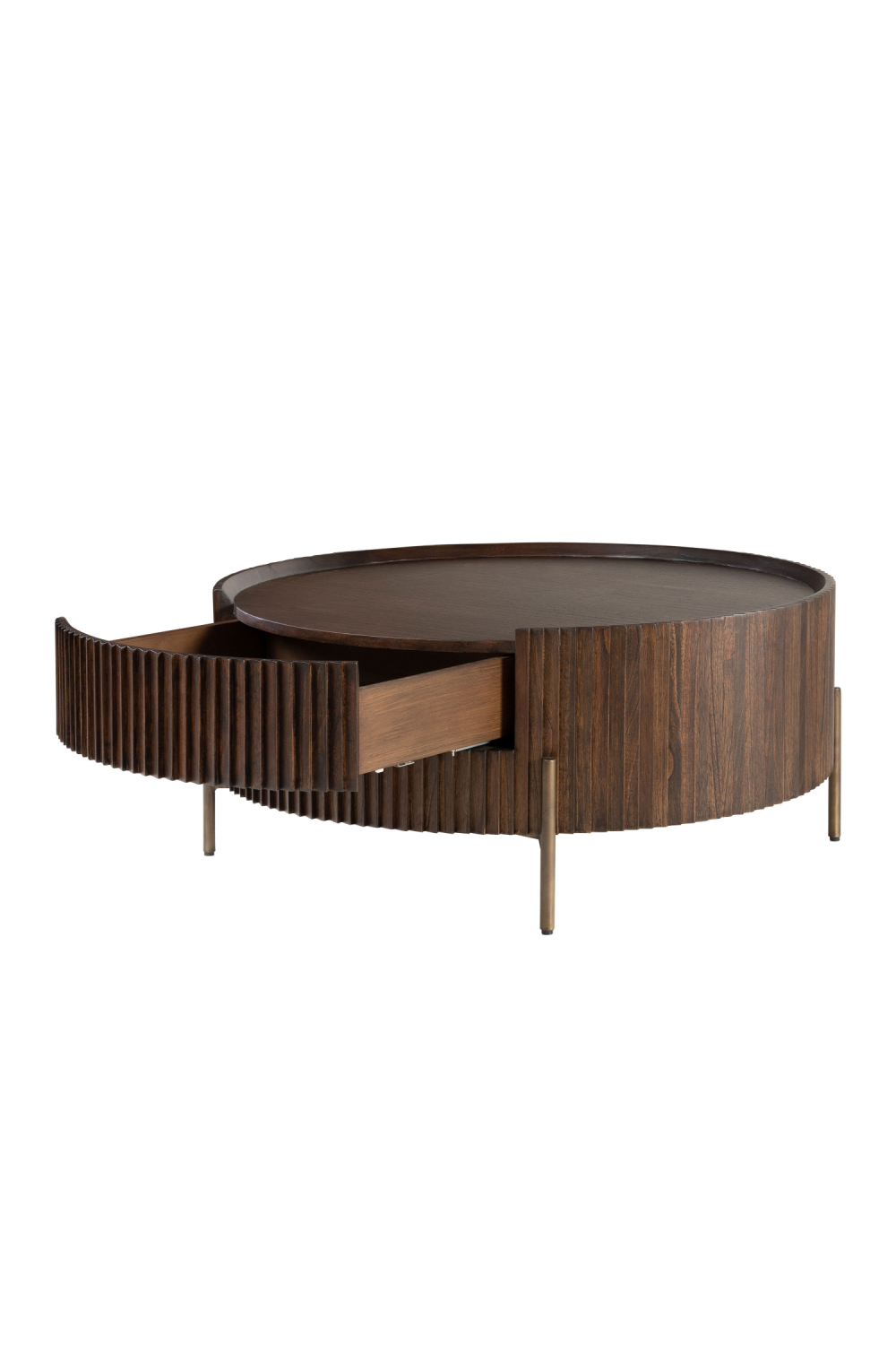 One-Drawer Round Coffee Table | Versmissen Pogoro | Oroa.com
