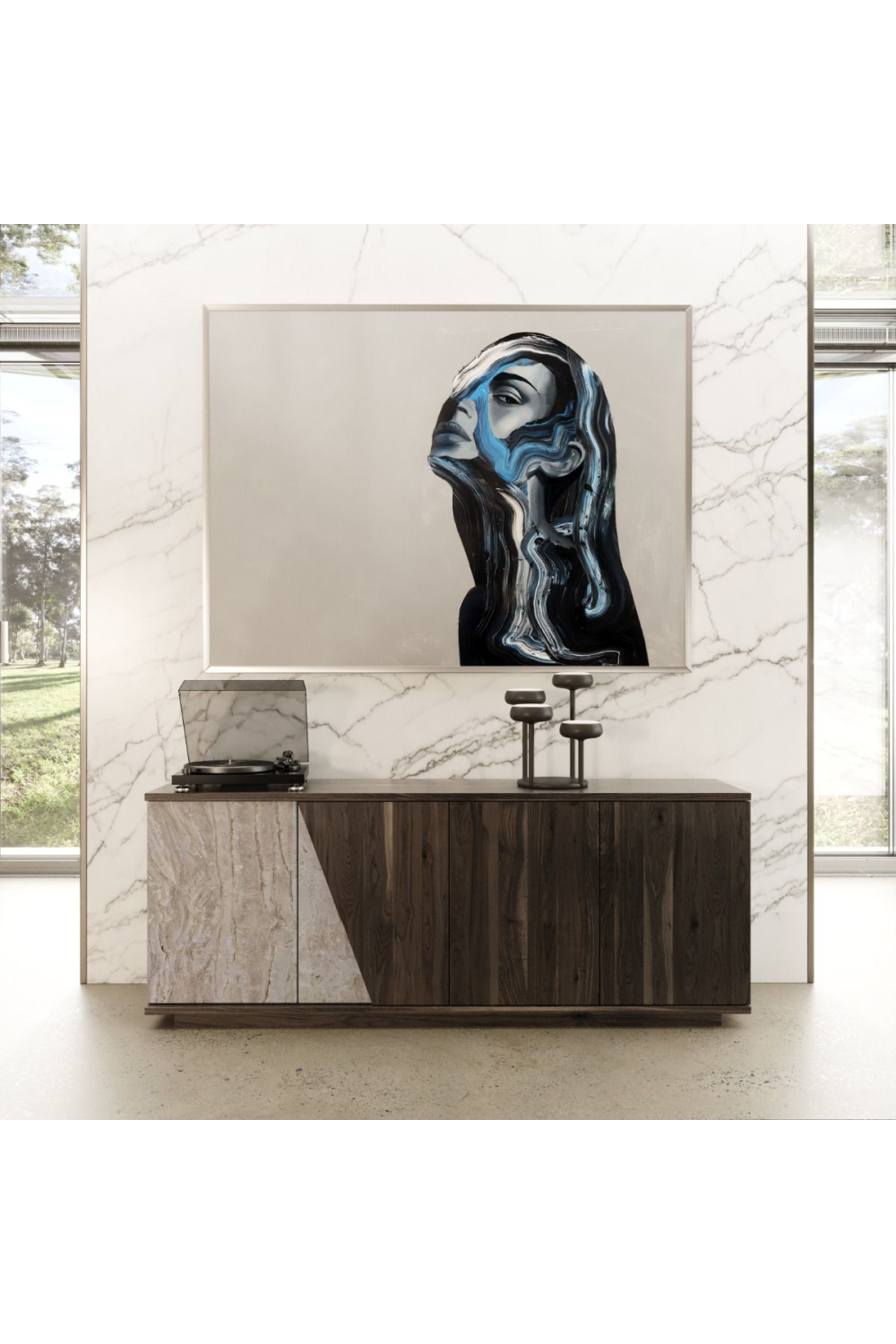 Gray Elm 4-Door Sideboard | Oroa.com