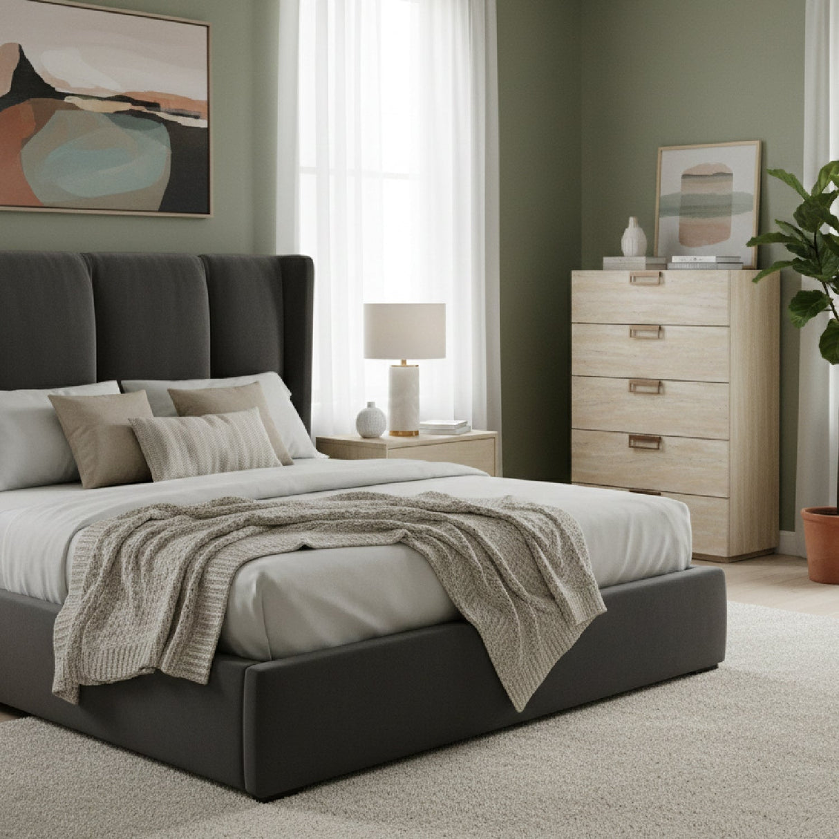 5-Drawer Travertine Chest | OROA Modern Lago | Oroa.com