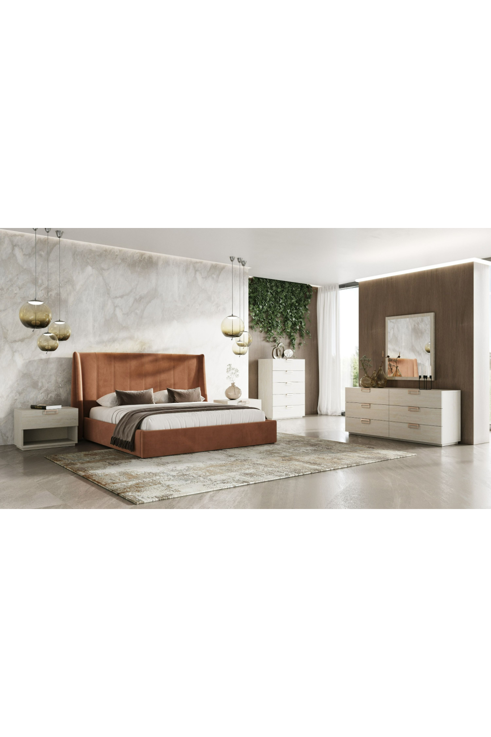 Travertine Finish 1-Drawer Nightstand | OROA Modern Lago | Oroa.com