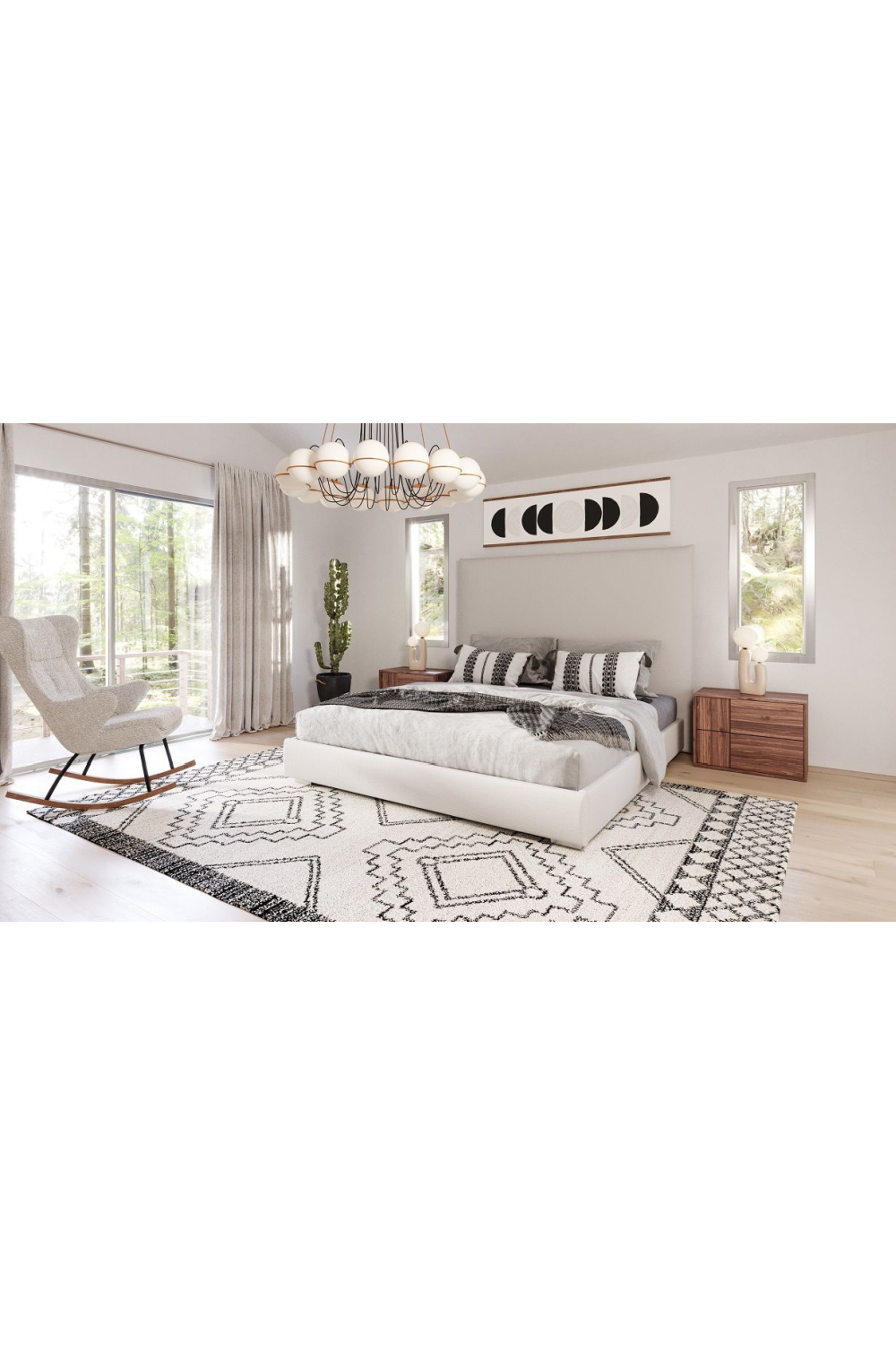 Beige High-Headboard Queen Bed | OROA Modern Nova | Oroa.com