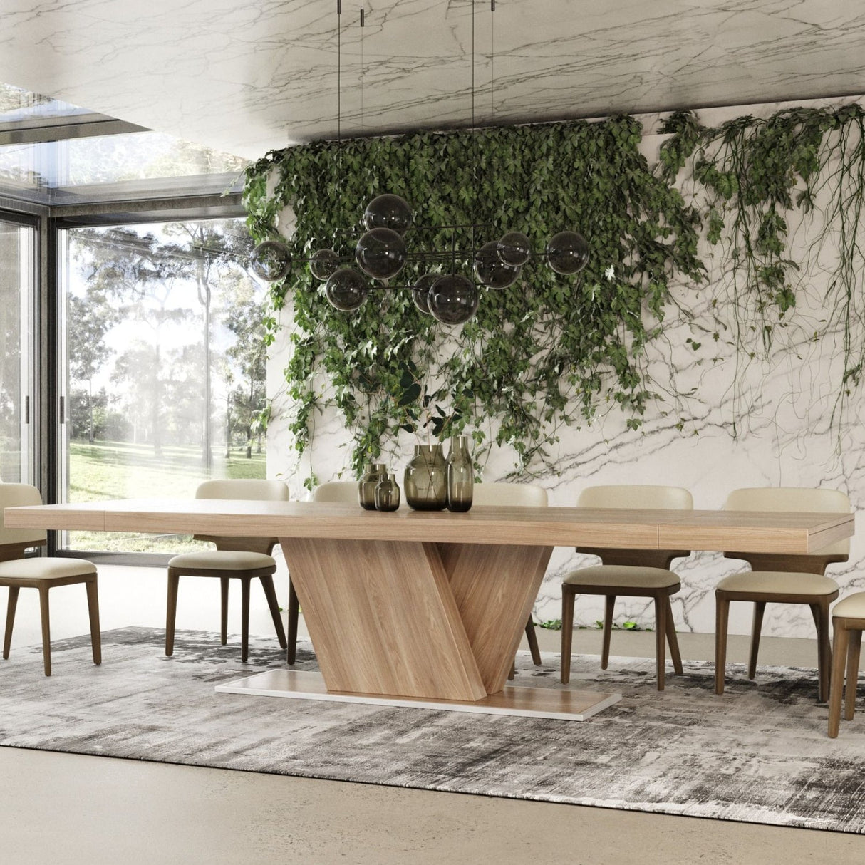 Walnut Caracalla Extendable Dining Table – Victoria – angled view