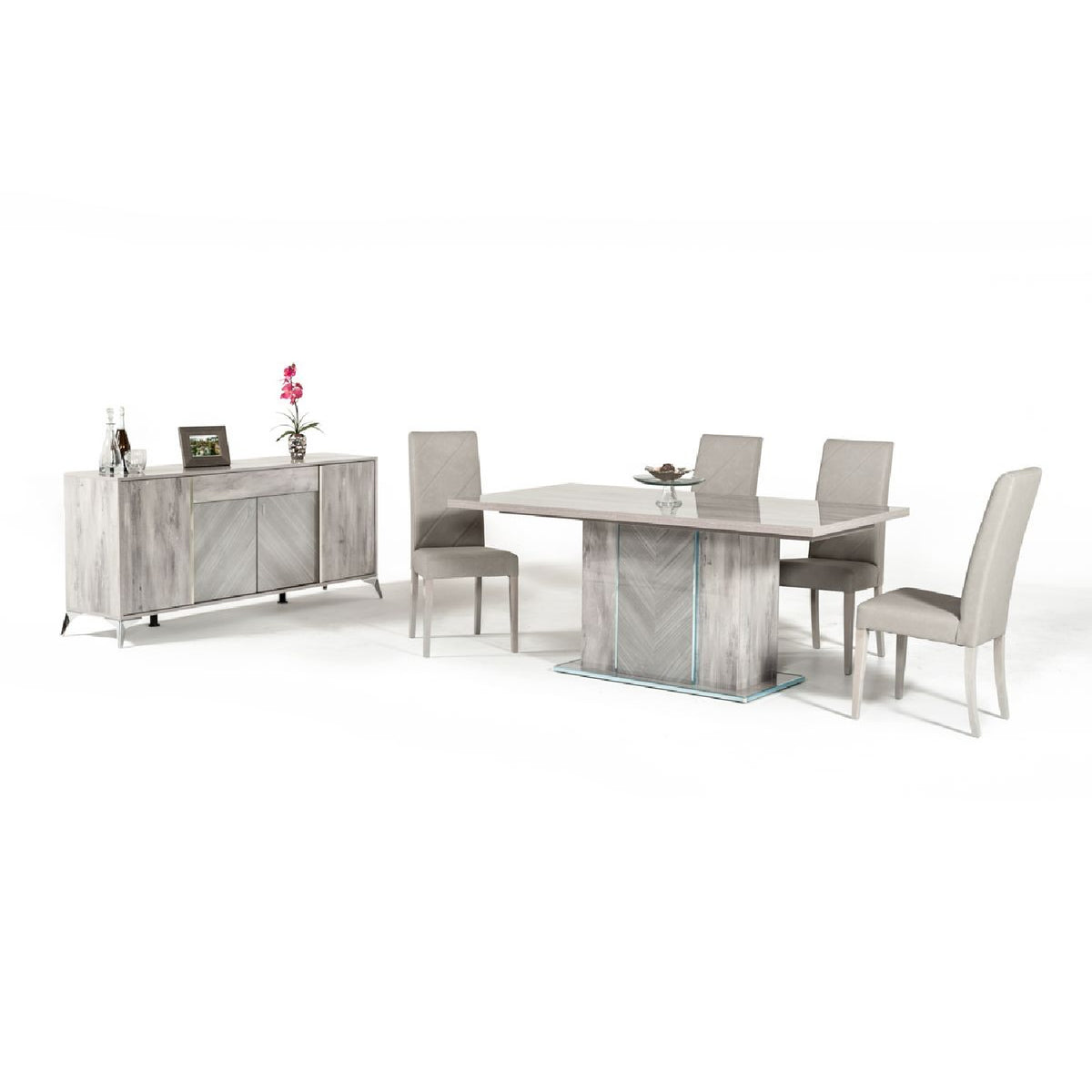 Gray Wooden 4-Door Sideboard | OROA Modern Alexa