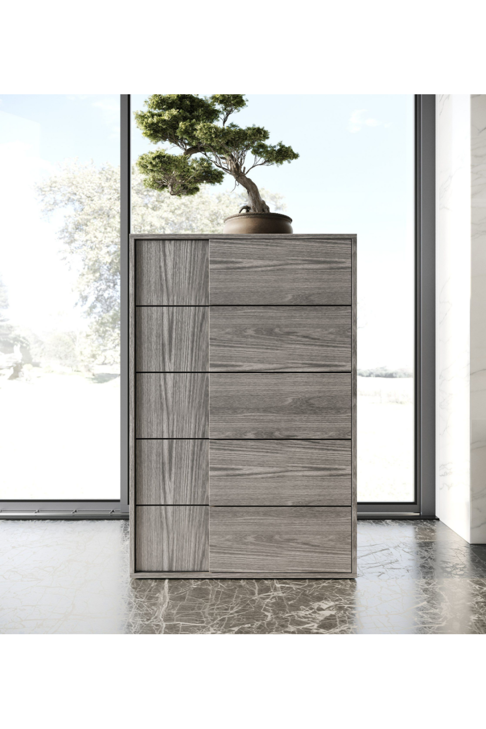 5-Drawer Gray Elm Chest | OROA Modern Asus | Oroa.com