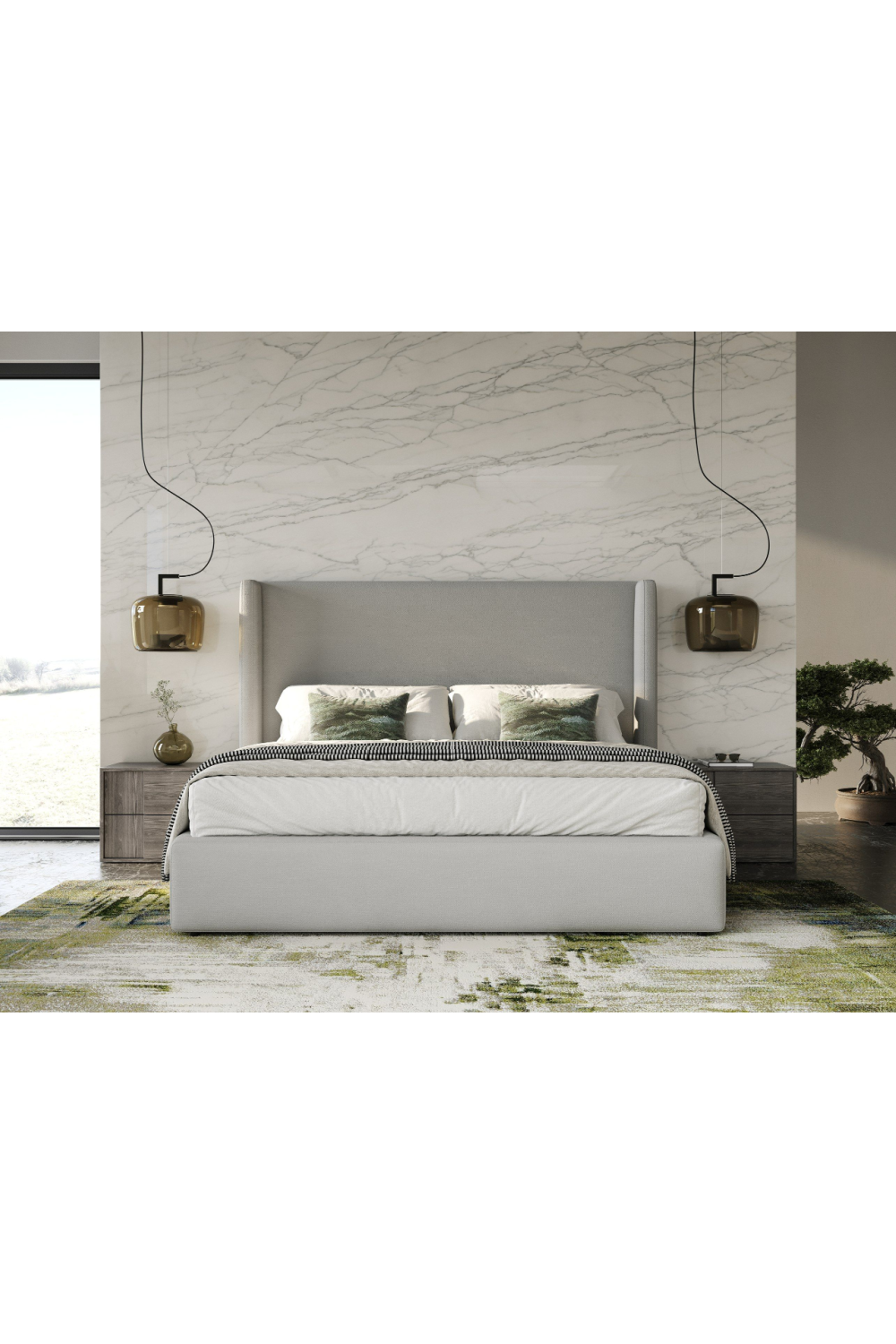 2-Drawer Gray Elm Nightstand | Oroa.com