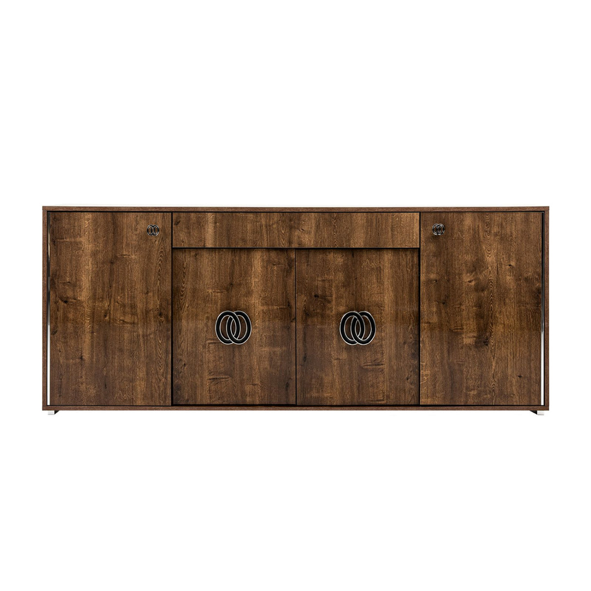 Glossy Wooden 4-Door Buffet | OROA Modern Athen