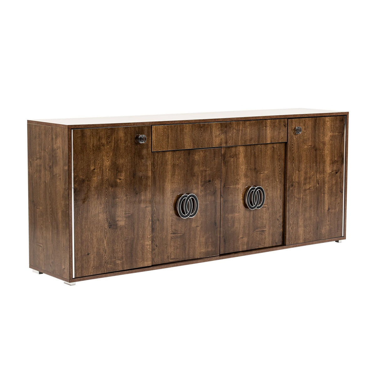 Glossy Wooden 4-Door Buffet | OROA Modern Athen