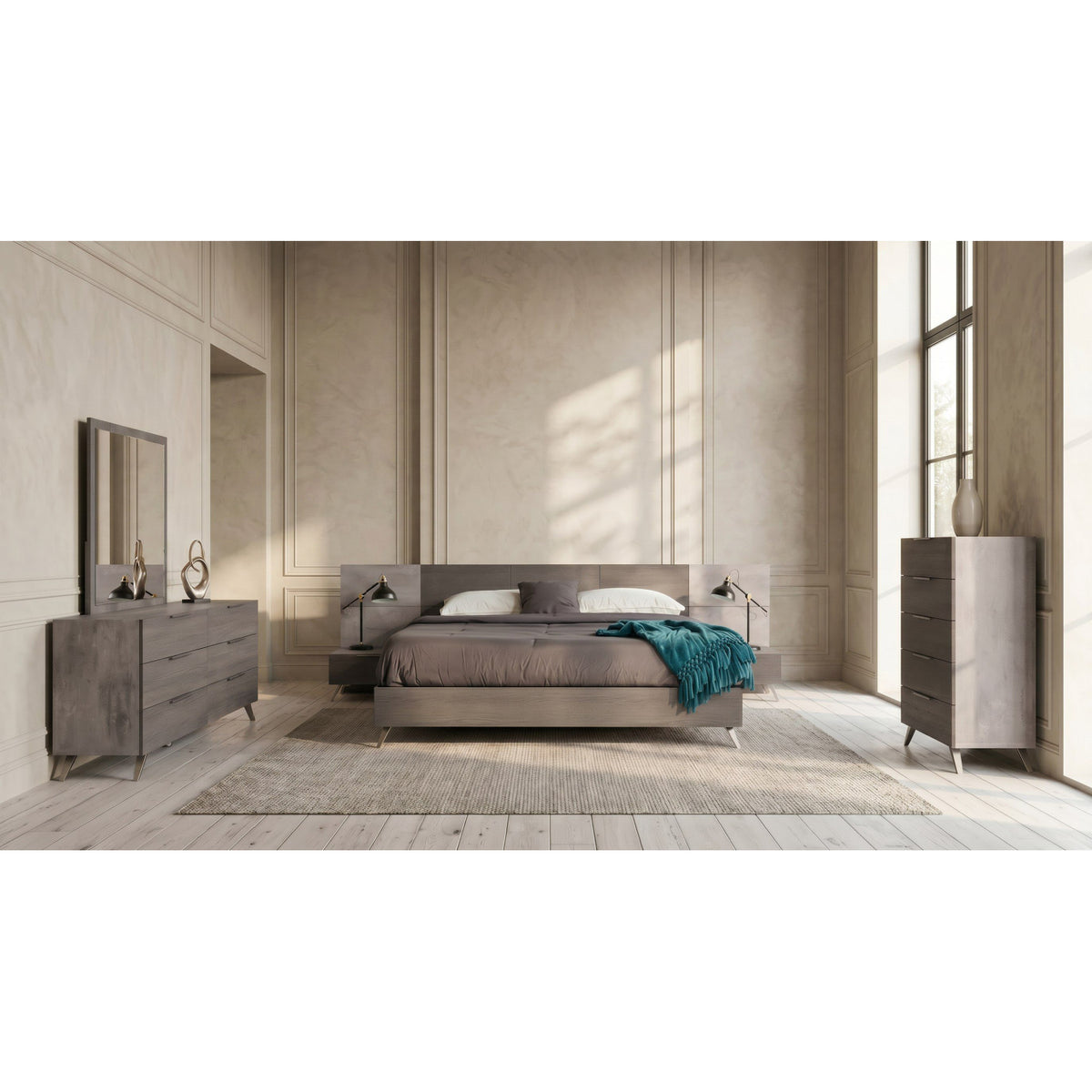 5-Drawer Gray Chest | OROA Modern Bronx