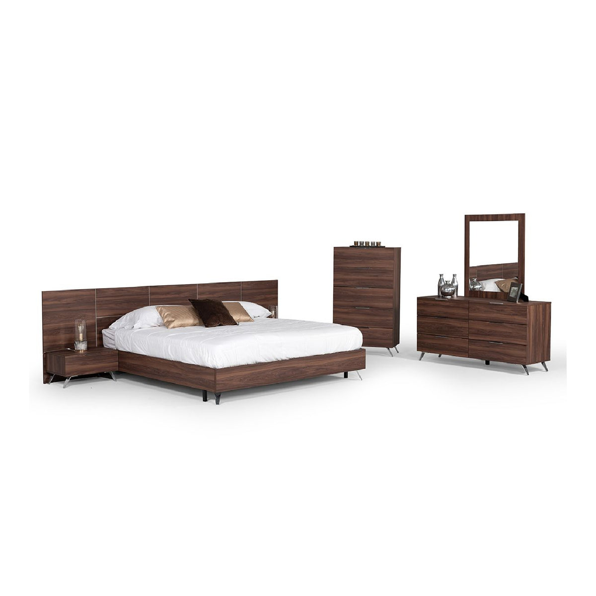 1-Drawer Walnut Nightstand | OROA Modern Brooklyn