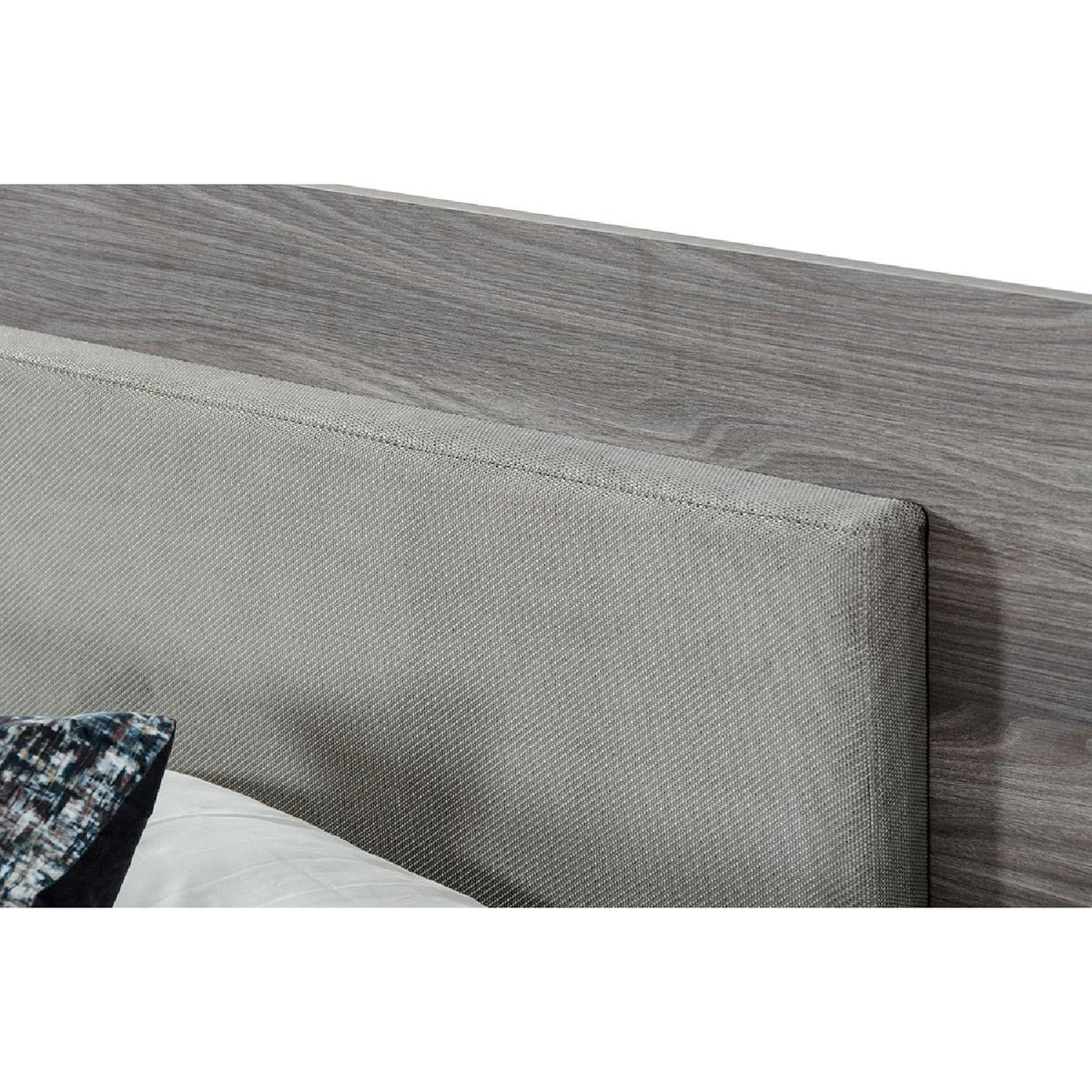 Modern European furniture - Gray Bed with Nightstands - www.oroa.com