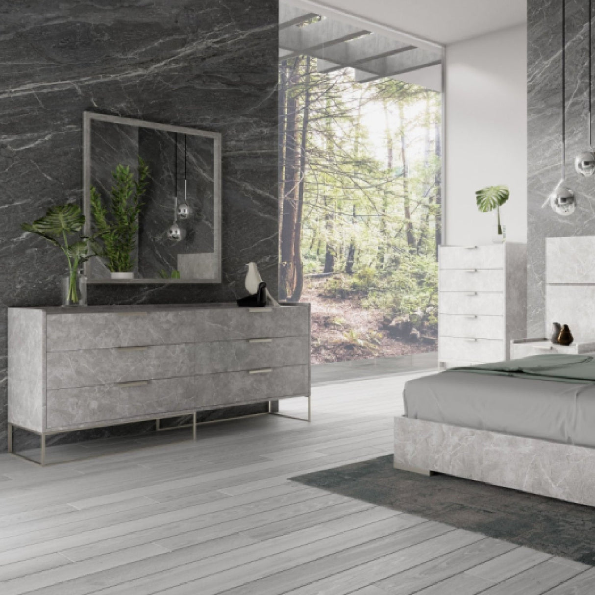 Gray Marble 6-Drawer Dresser – Marbella – alternate view 10