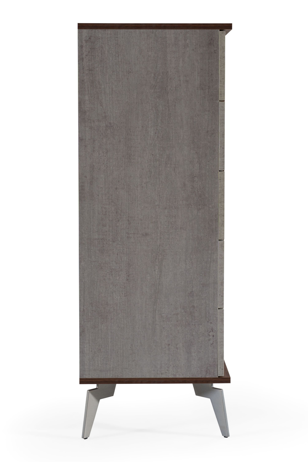 Concrete and Walnut 5-Drawer Chest | OROA Modern Palermo | Oroa.com
