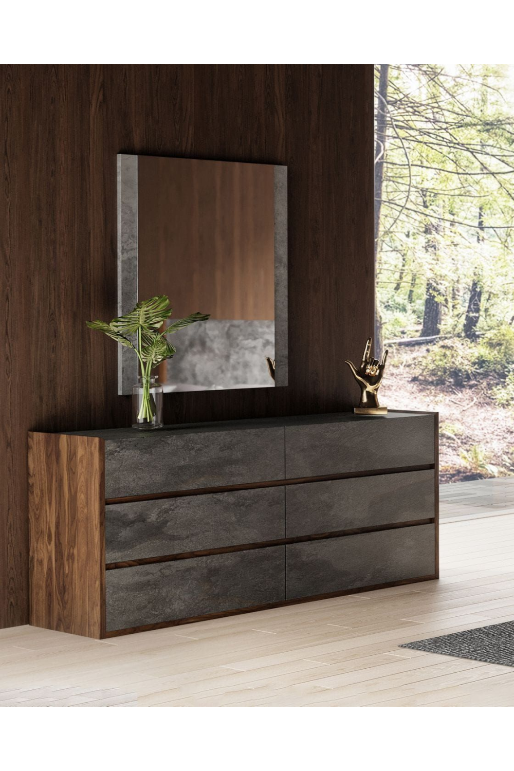Gray Stucco 6-Drawer Dresser | OROA Modern Rado | Oroa.com