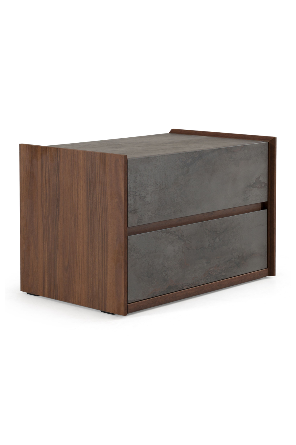 Gray Stucco 2-Drawer Nightstand | Oroa.com