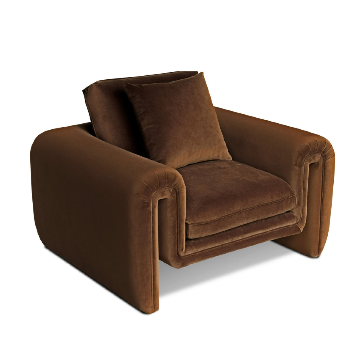 Brown Velvet Lounge Chair | Oroa.com