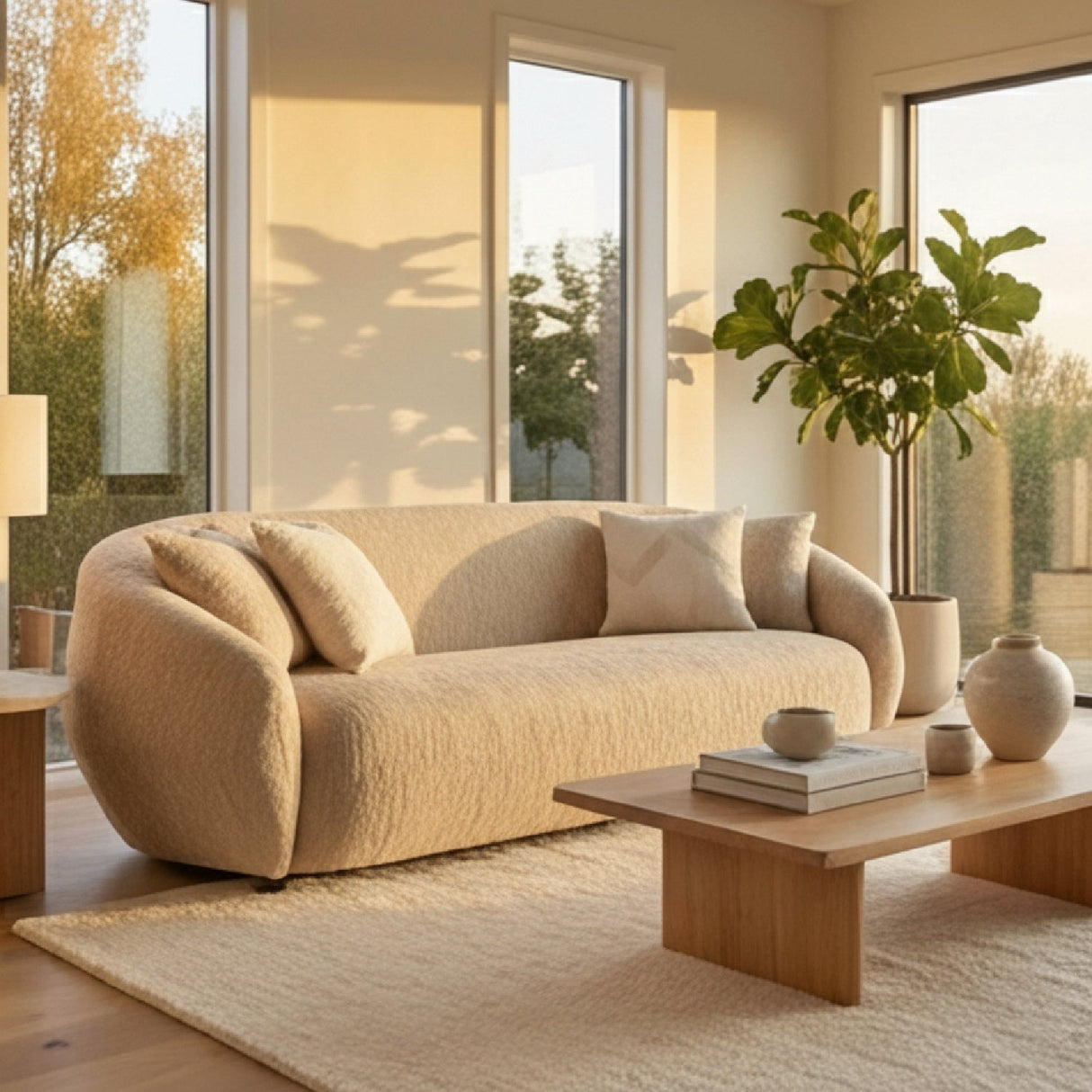 3 Seater Beige Fabric Sofa – Belinda – alternate view 12