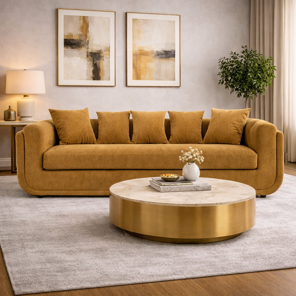 Orange Fabric Sofa – Tiene – alternate view 10