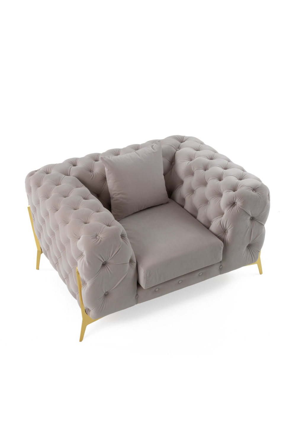 Button-Tufted Velvet Lounge Chair | OROA Modern Clarice | Oroa.com